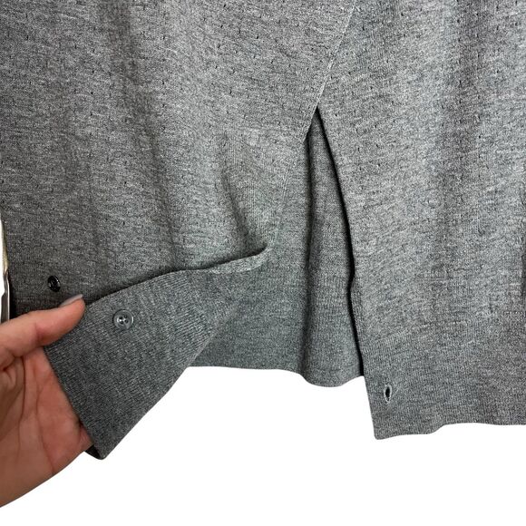 Lululemon Sunset Savasana Sweater Womens 8 Gray Merino Wool Open Back Pullover - Picture 9 of 14